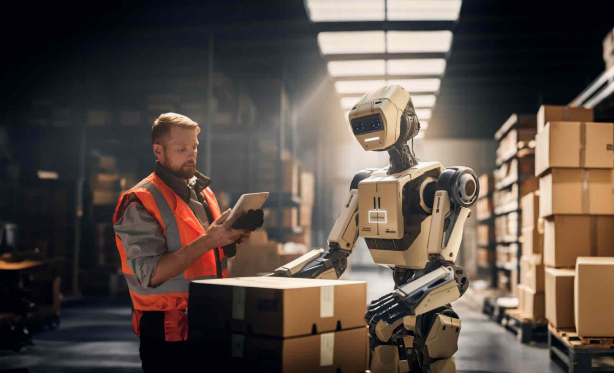 delivery man utilizing AI tools their daily tasks